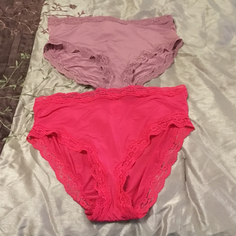 Maurices Pink and Mauve Lace Trim Panty Duo